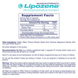 Lipozene cápsula en primer plano destacando glucomanano y calidad pura