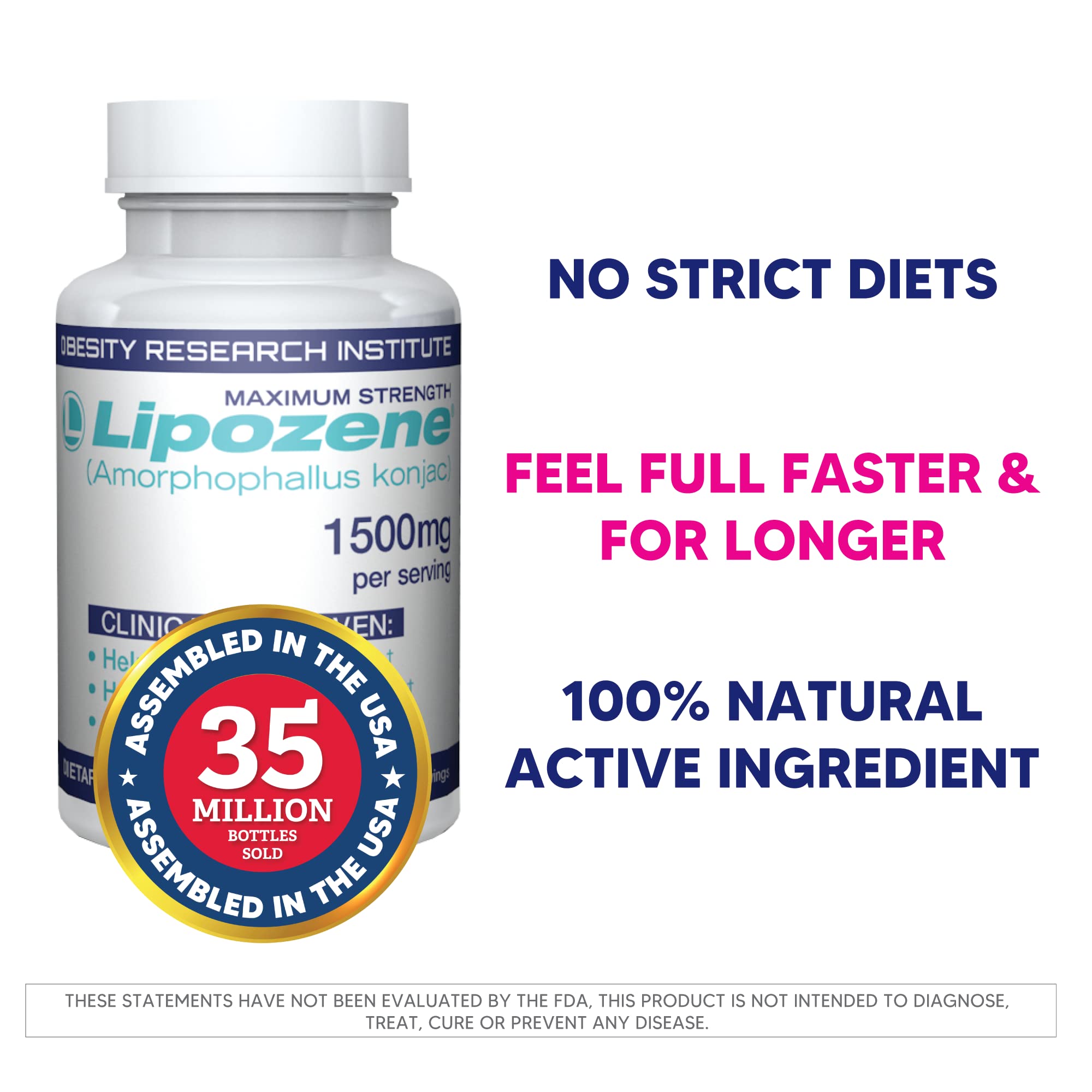 Lipozene cápsulas tomadas antes de comida con un vaso de agua beneficioso