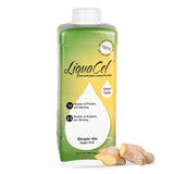 LiquaCel botella frontal 32 fl oz mostrando presentación y sabor ginger-ale beneficios de conveniencia