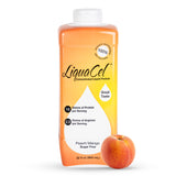 LiquaCel vista frontal de la botella mostrando sabor durazno mango y tamaño práctico