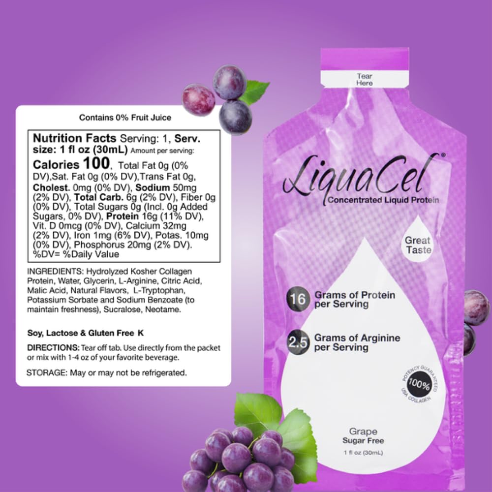 LiquaCel sobre de 1 oz con textura visible y beneficio de consumo fácil