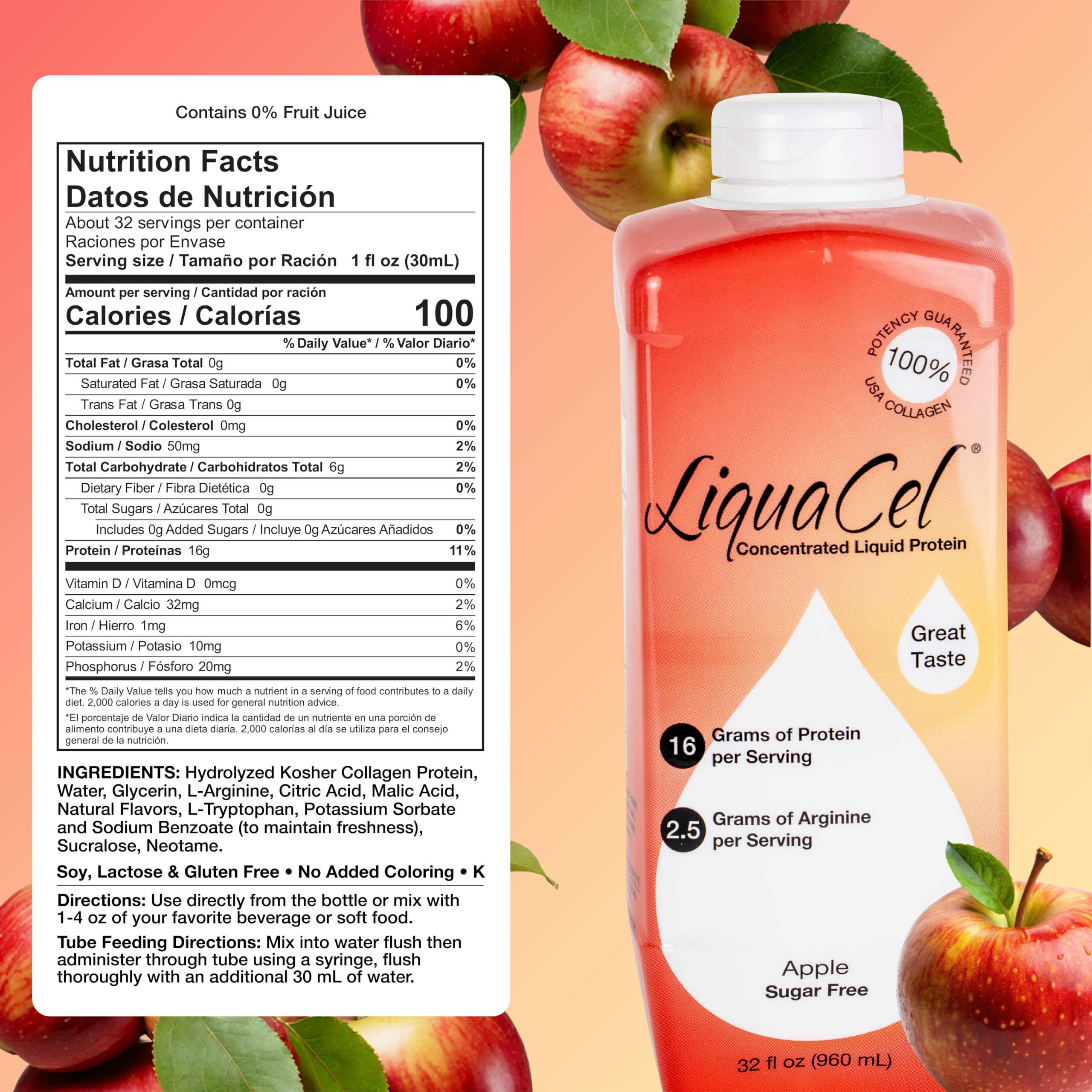 LiquaCel detalle de textura líquida fácil de beber y mezclar