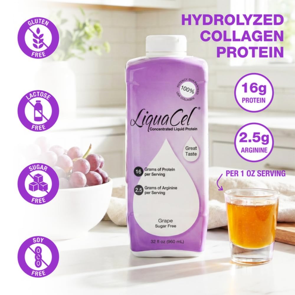Vaso con 1 oz de LiquaCel listo para consumir, ayuda a aumentar proteína diaria