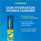 Liquid I.V. bebida Lemon Lime en vaso, aspecto claro y refrescante