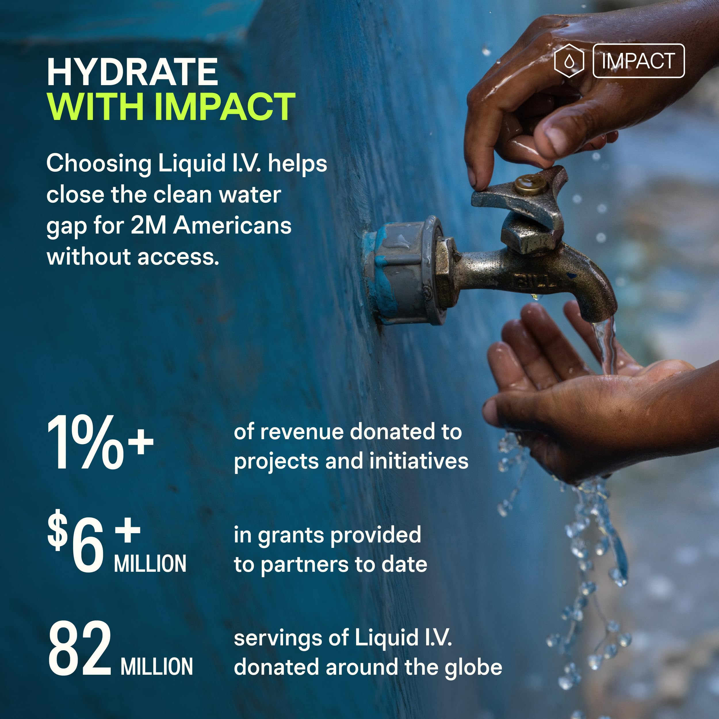 Comparación de tamaño Liquid I.V. con botella de agua para referencia de porción