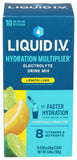 Liquid I.V. frente del empaque mostrando 10 sobres y beneficio hidratación rápida