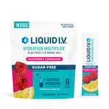 Liquid I.V. frente del paquete mostrando marca y sabor, fácil identificación