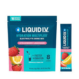 Liquid I.V. paquete frontal mostrando fácil identificación y conveniencia