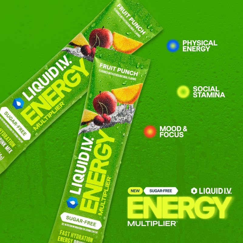 Liquid I.V. bebida preparada en vaso con hielo hidratación y energía