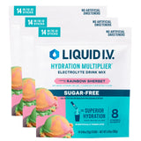 Liquid I.V. frente del empaque mostrando 42 sobres, comodidad de almacenamiento