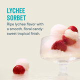 Liquid I.V. sobre individual Lychee Sorbet junto a agua para preparación rápida sin azúcar
