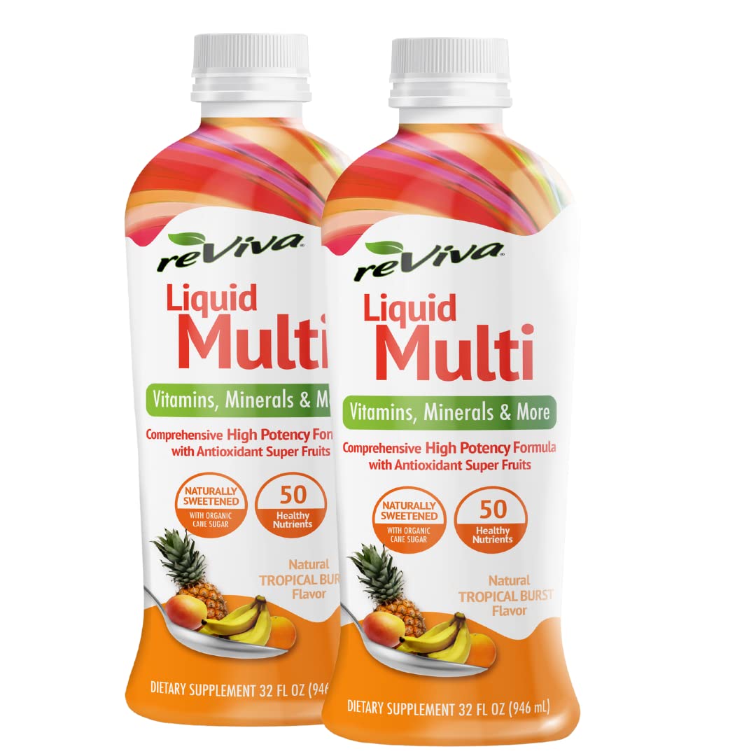 Liquid ReViva pack frontal mostrando dos botellas y beneficio de suministro prolongado