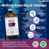 LIQUIDHEALTH primer plano de etiqueta con ingredientes clave y certificaciones claras