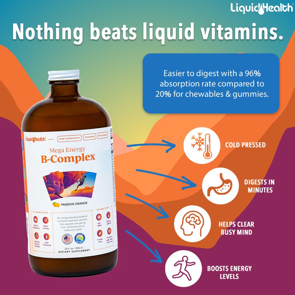 LIQUIDHEALTH primer plano de la etiqueta con ingredientes clave visibles
