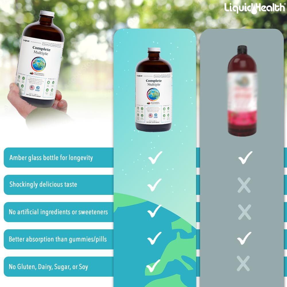 LIQUIDHEALTH comparación de tamaño con cuchara para dosificación precisa