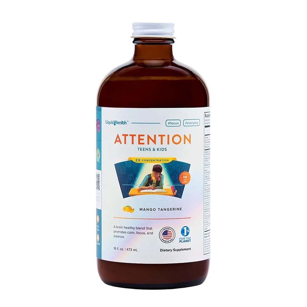 LIQUIDHEALTH vista frontal del envase con sabor mango-tangerina y beneficio de administración fácil