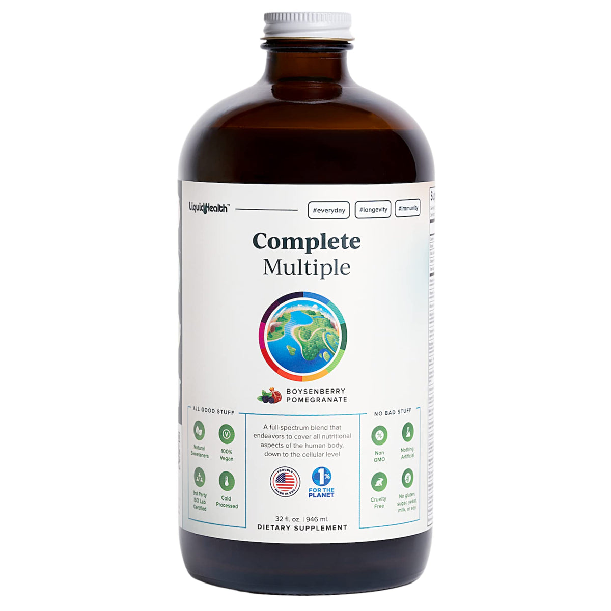LIQUIDHEALTH envase frontal mostrando 32 oz y etiqueta clara