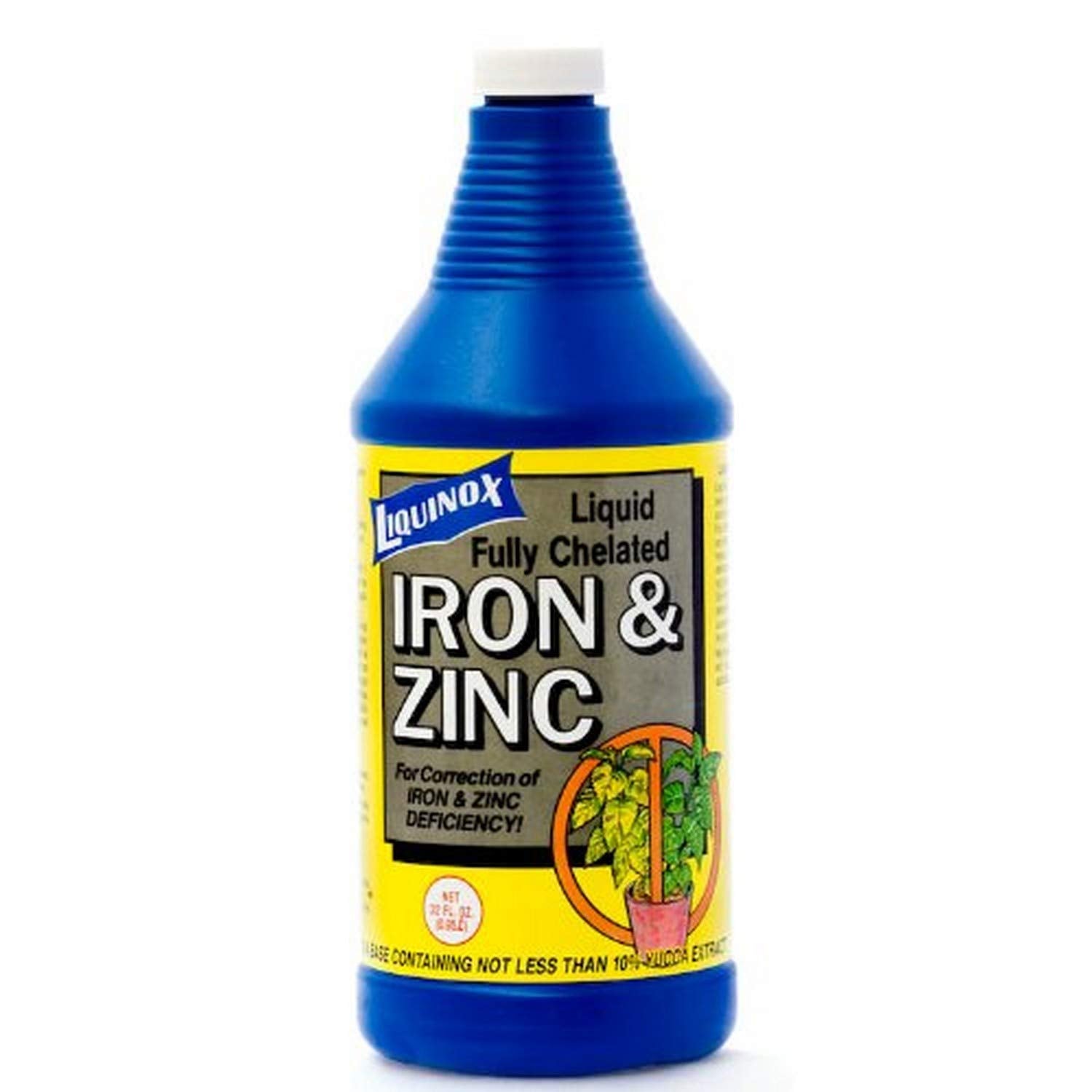 Liquinox envase frontal 32 oz mostrando etiqueta y beneficio de corrección de clorosis