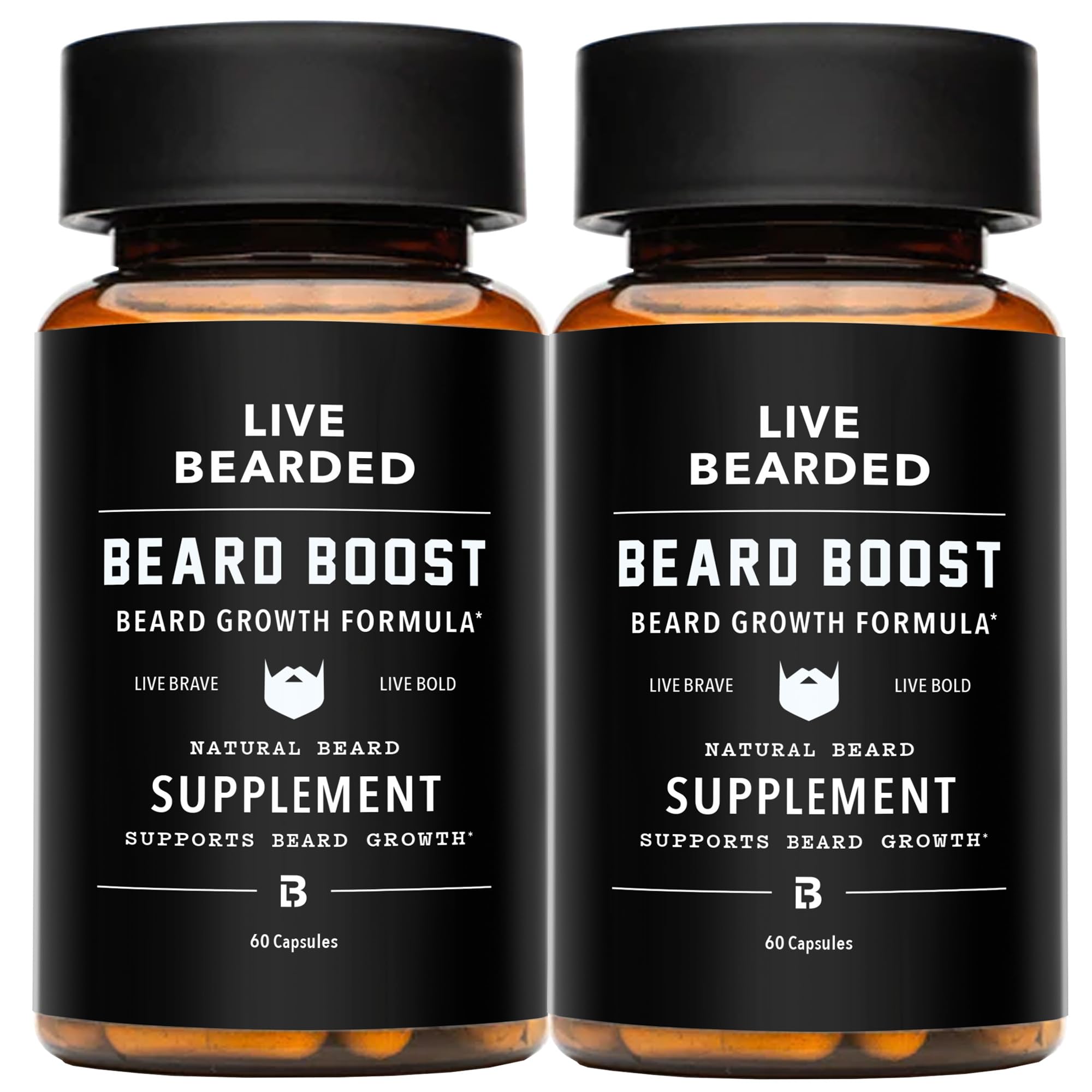 Live Bearded envase frontal del Beard Boost mostrando presentación y beneficio de crecimiento
