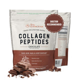 Live Conscious envase frontal de colágeno chocolate mostrando marca y beneficios