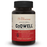 Live Conscious CoQWell envase frontal mostrando 60 cápsulas y beneficio de energía