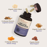 Live Conscious etiqueta con ingredientes y ventajas para claridad mental