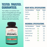 Live Conscious etiqueta nutricional cerca que detalla EPA y DHA