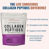 Live Conscious polvo mezclado en smoothie para nutrición diaria práctica