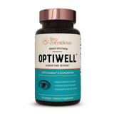 Live Conscious frasco OptiWell frente mostrando etiqueta y beneficios