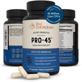 Live Conscious envase PRO45 frente mostrando 45 mil millones UFC y beneficios