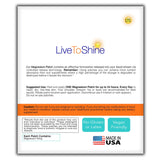 Live To Shine parche en ambiente de descanso nocturno sugiere relajación