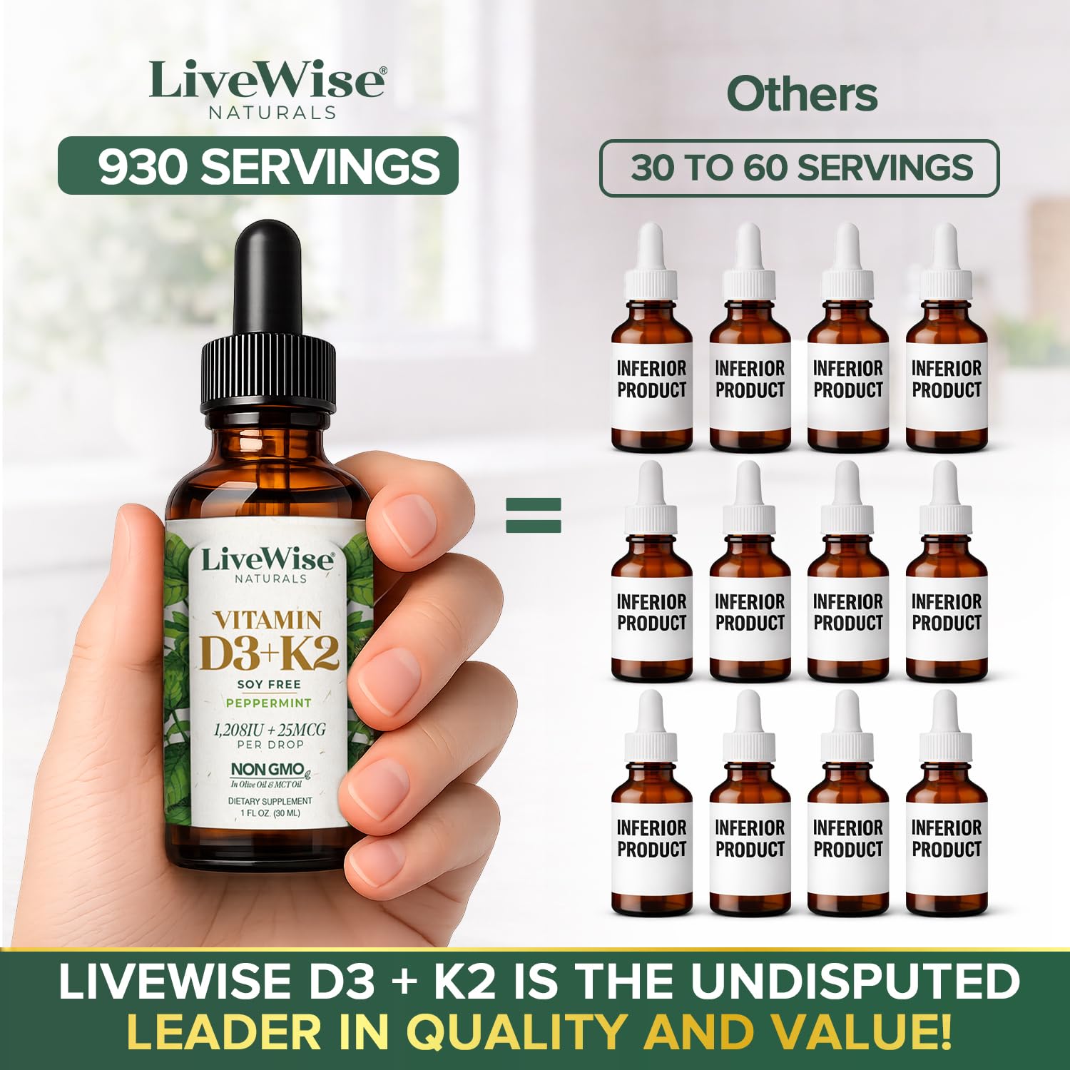 Live Wise Naturals cuentagotas con detalle de la punta para dosificación precisa