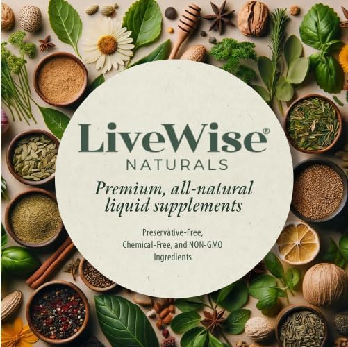Live Wise Naturals frasco ámbar protegiendo la fórmula de la luz y preservación