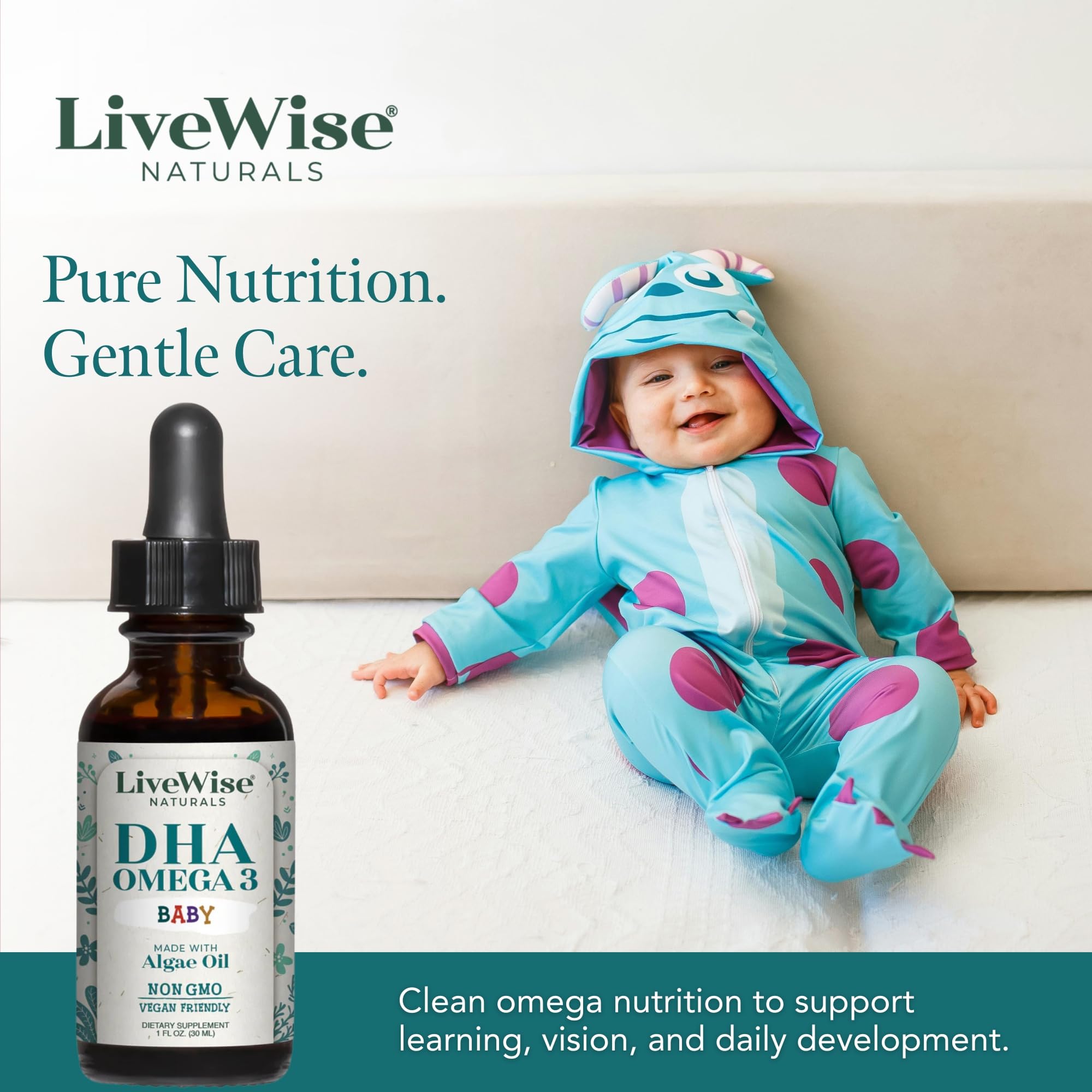 Live Wise Naturals gotas mezcladas en papilla infantil sin alterar sabor