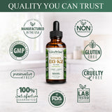 Live Wise Naturals frasco en encimera de cocina ilustrando uso diario sencillo