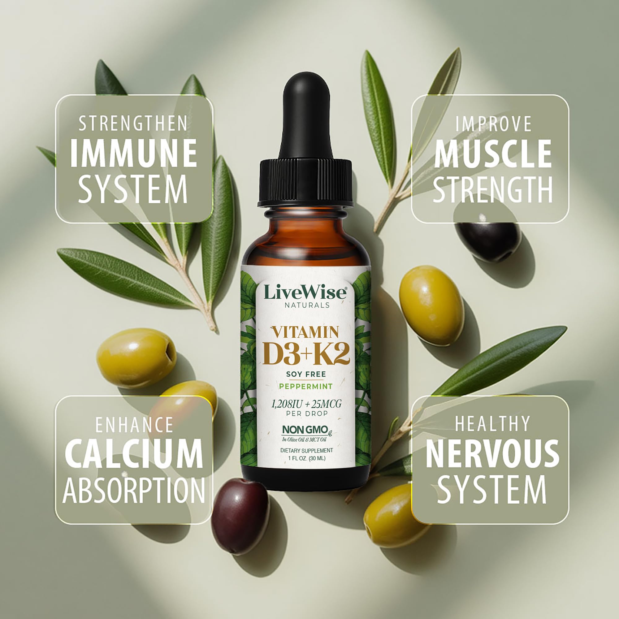 Live Wise Naturals etiqueta detallada con ingredientes y certificaciones visibles