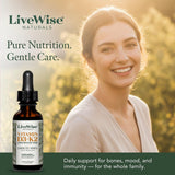 Live Wise Naturals etiqueta con ingredientes limpios y transparencia en la formulación