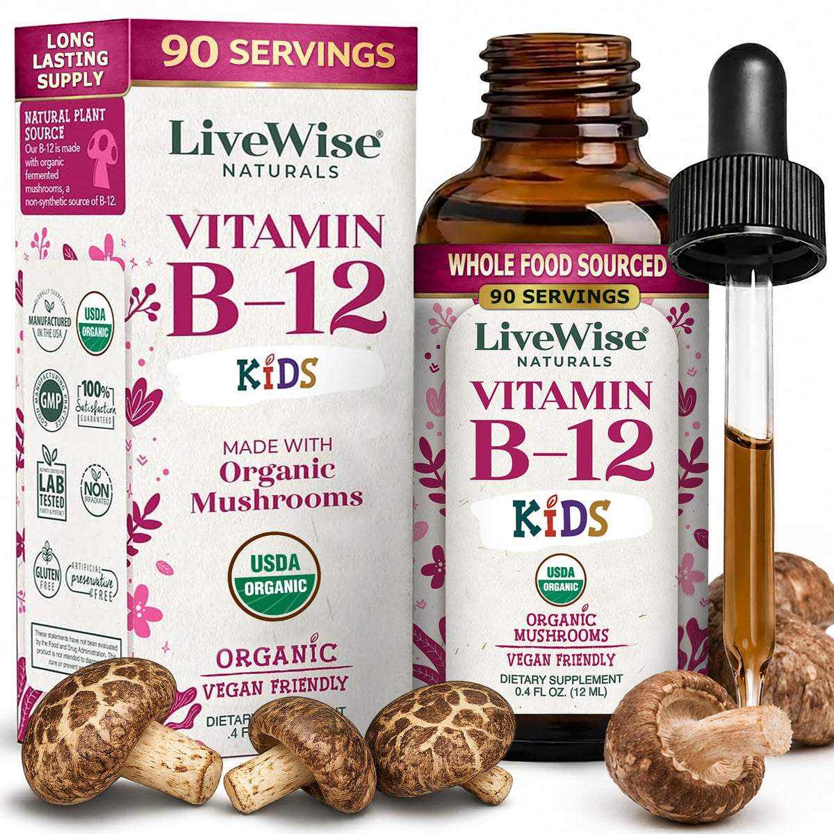 Live Wise Naturals frasco frontal mostrando presentación y dosis baja