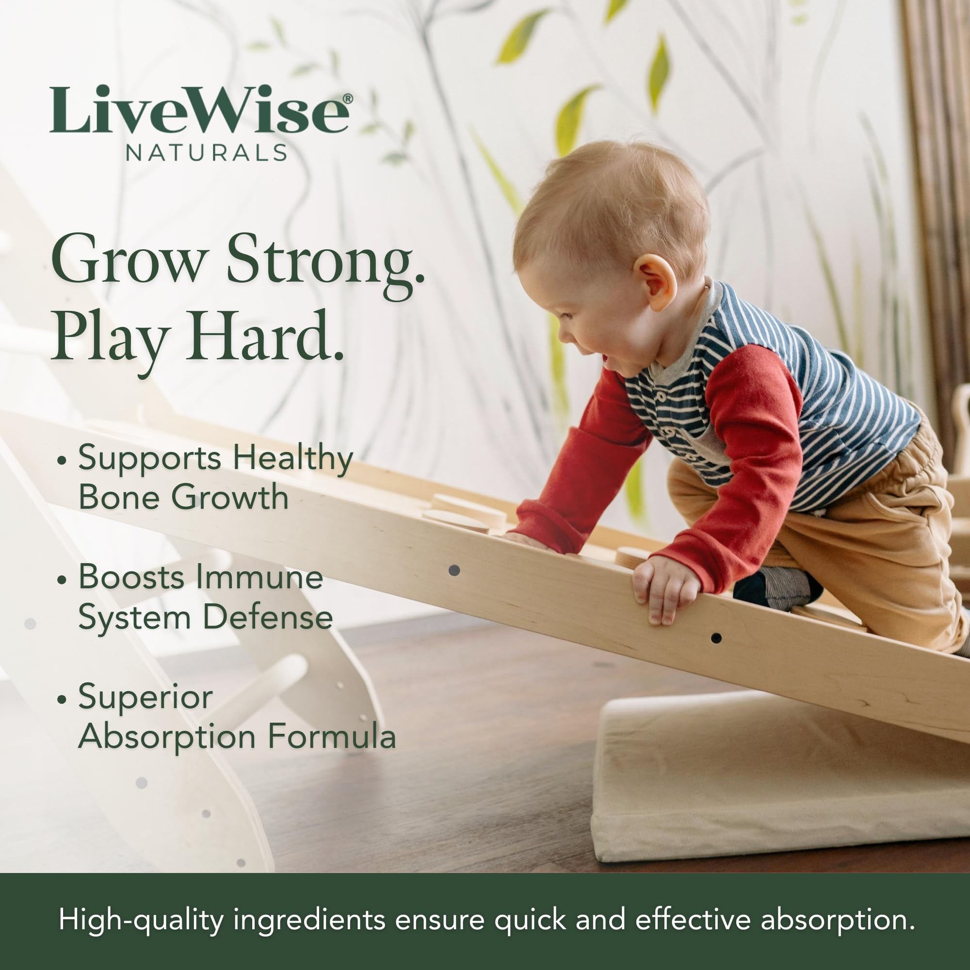 Live Wise Naturals gota en cuchara lista para mezclar con papilla o leche
