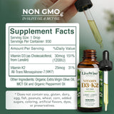 Live Wise Naturals una gota colocada sublingual mostrando administración práctica