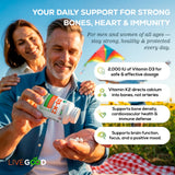 LiveGood cápsula junto a moneda para comparar tamaño y facilidad de toma