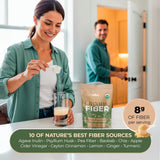 Etiqueta LIVEGOOD con ingredientes orgánicos y lista de fibras