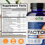 LIVEGOOD etiqueta del producto con ingredientes clave y origen en EE. UU.