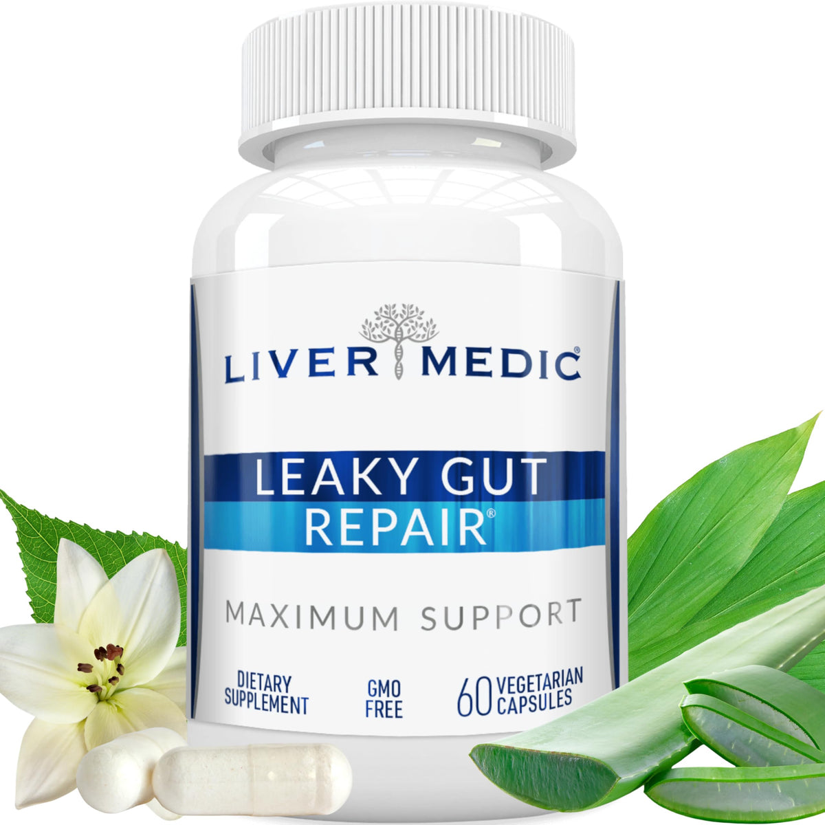 Liver Medic mostrando el frasco frontal y beneficios claros