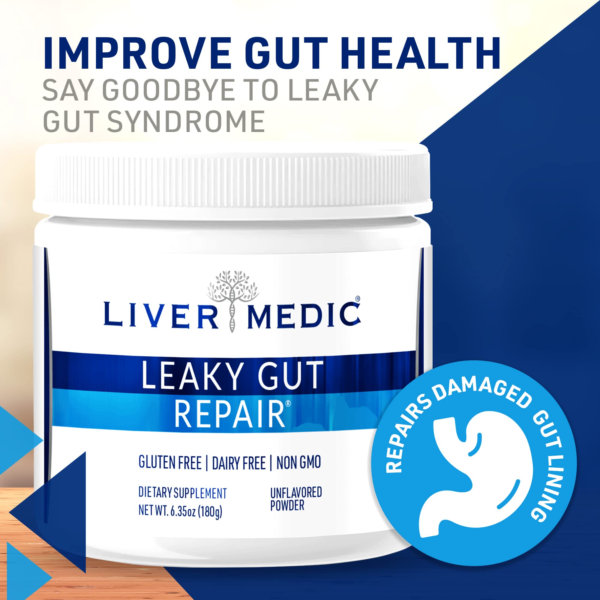 Liver Medic textura del polvo en primer plano, mezcla sin grumos