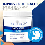 Liver Medic textura del polvo en primer plano, mezcla sin grumos