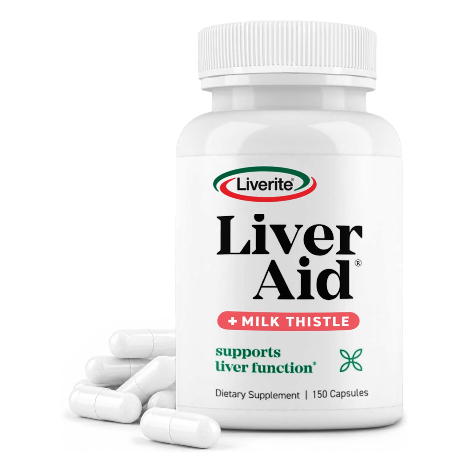 LIVERITE vista frontal del envase mostrando cápsulas y beneficio diario