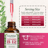 Live Wise Naturals gota en primer plano que muestra textura líquida pura y sin sabor