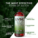 Living Silica servido en vaso, beneficio: listo para tomar y aporta sílica biodisponible