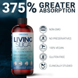 Living Silica etiqueta con lista de ingredientes sin alérgenos visibles